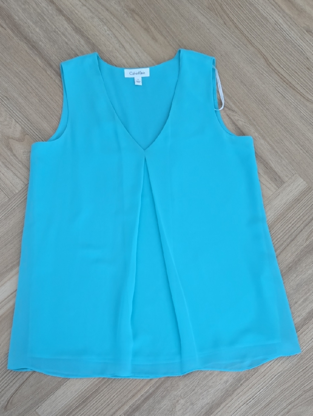Calvin Klein Turquoise V-Neck Sleeveless Top